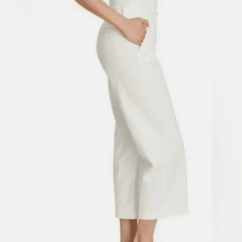 NWT Ella Moss Cream Wide-Leg Crop Pants Size 12 - Picture 2 of 6